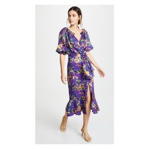 Saloni Olivia Dress in Violet Sweet Peas